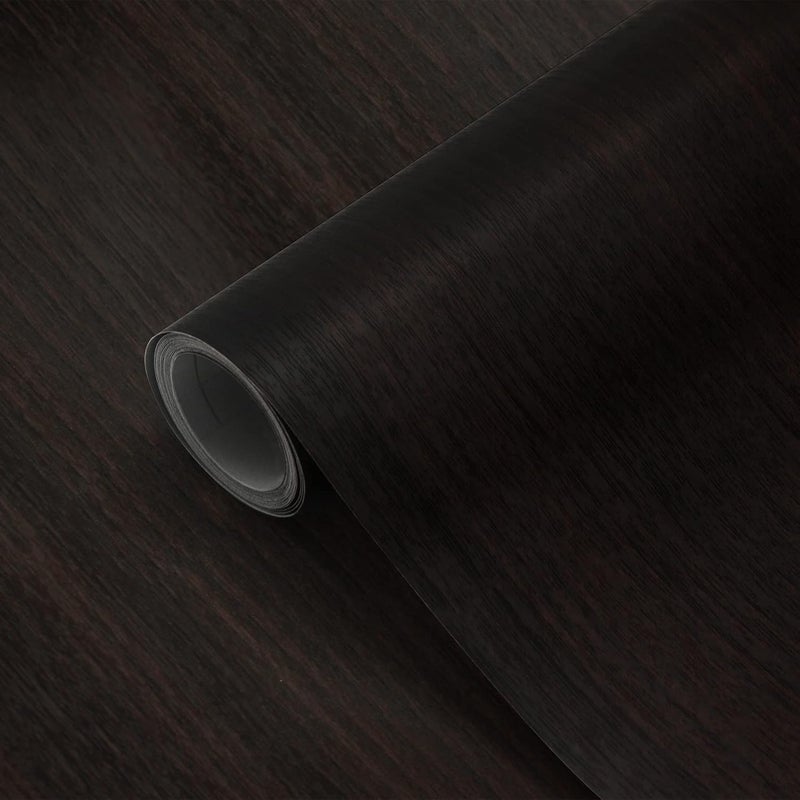 seonta ورق لاصق بتصميم خشبي بني داكن 16"x118" ورق جدران قابل للتقشير واللصق مقاوم للماء لاصق ذاتي لغطاء الطاولة لفائف خشبية للجدران والأسطح والطاولات والخزائن - Image 1
